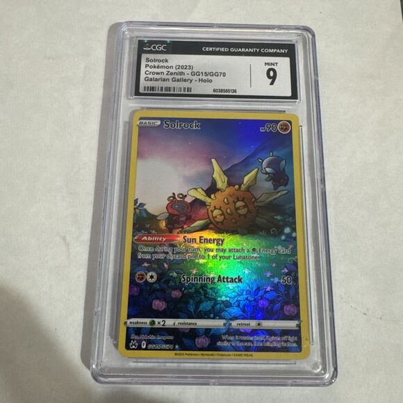 CGC 9 Solrock GG15/GG70 Crown Zenith Secret Illustration Rare Pokemon Card - Picture 1 of 3